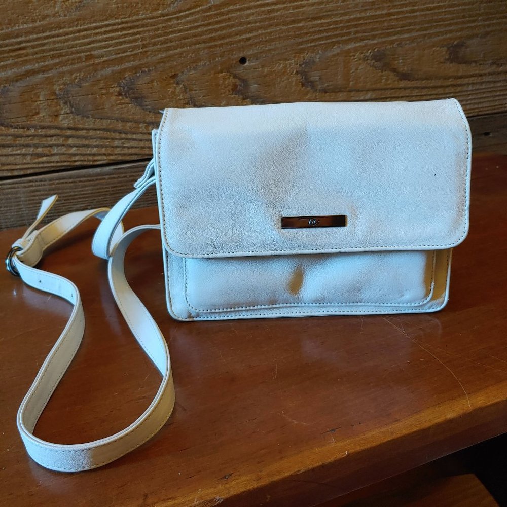 White Leather Liz Claiborne Crossbody Bag